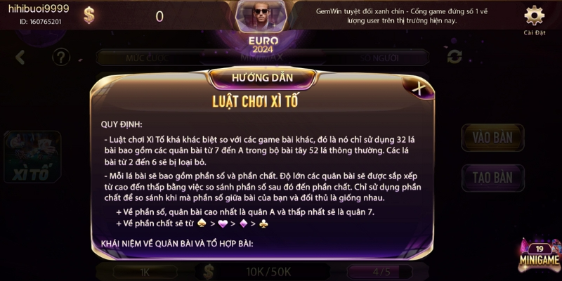 Luật chơi game xì tố tại Vinwin rất đơn giản